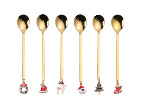 Juego De Cubiertos Navideños - Juego De Cucharas Navideñas Doradas JEIIBRZUI