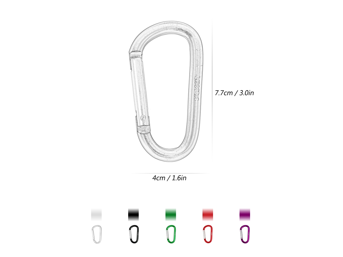 6 mosquetones de aluminio con cerradura Lixada