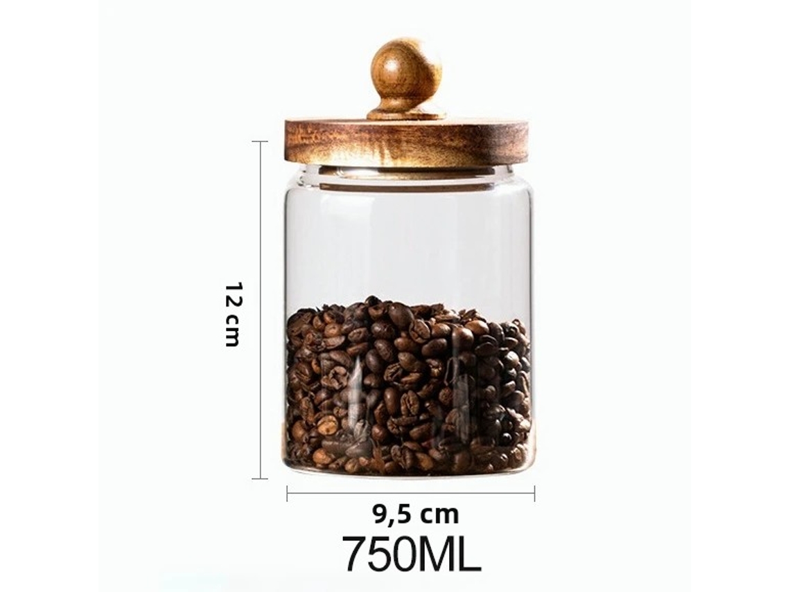 (750 Ml) Recipiente Para Café Sellado Al Aire, Botella Para Alimentos, Frasco De Vidrio Para Almacenar Granos Con Tapa