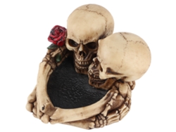 Cenicero Con Forma De Esqueleto Y Corazón Rosa, Ideal Para Decoración Y Regalo De Halloween.