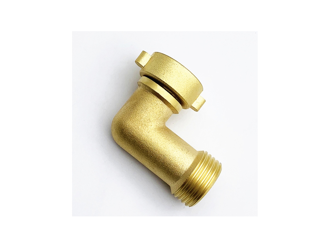 Conector de codo para manguera de jardín, adaptador de latón de 90 grados (paquete de 2)