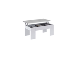 Mesa de centro elevable Low Cost Blanco Artik (Blanco Mate) - Gris Cemento 100 x 45–56 x 50 cm