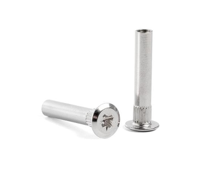 Tubo unión komby cabeza plana m4 níquel largo tornillo 27