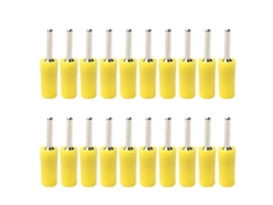 20pcs Conector Macho De Plátano Pin 2mm Latón Niquelado Impermeable Kit Amarillo