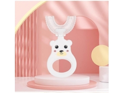Cepillo De Dientes Em U Para Crianças De 2-12 Anos, Silicone Alimentar, Suave, Limpeza Inteligente, Cores Rosa, Azul E Branco