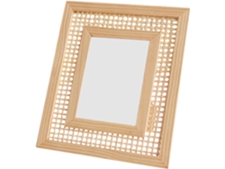 Marco de fotos rectangular decorativo de madera maciza tejida a mano, 12,7 cm (5")