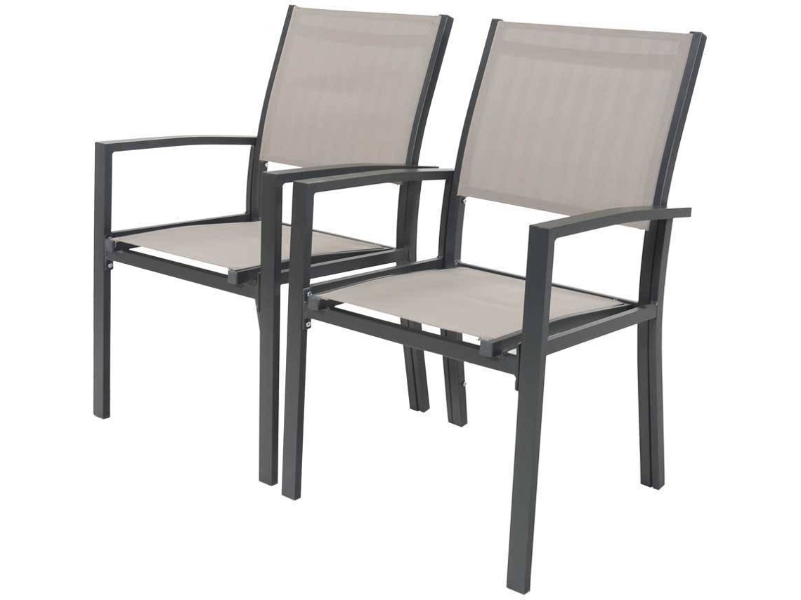 Sillas de Jardín HABITAT ET JARDIN Tropic (Gris - Aluminio - 57.5x62x90 cm)