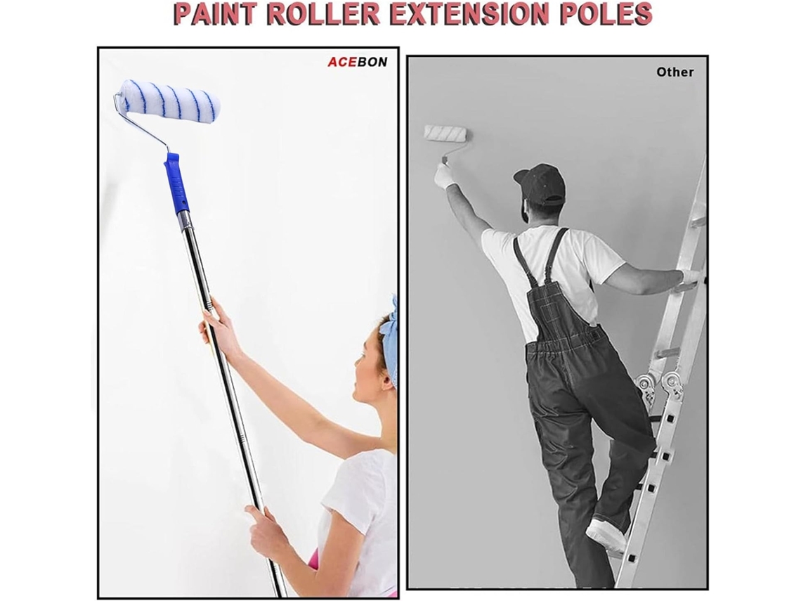 Kit Profesional De Rodillo De Pintura Con Mango Extensible De 150 Cm (59 Pulgadas) Y Juego De Suministros.