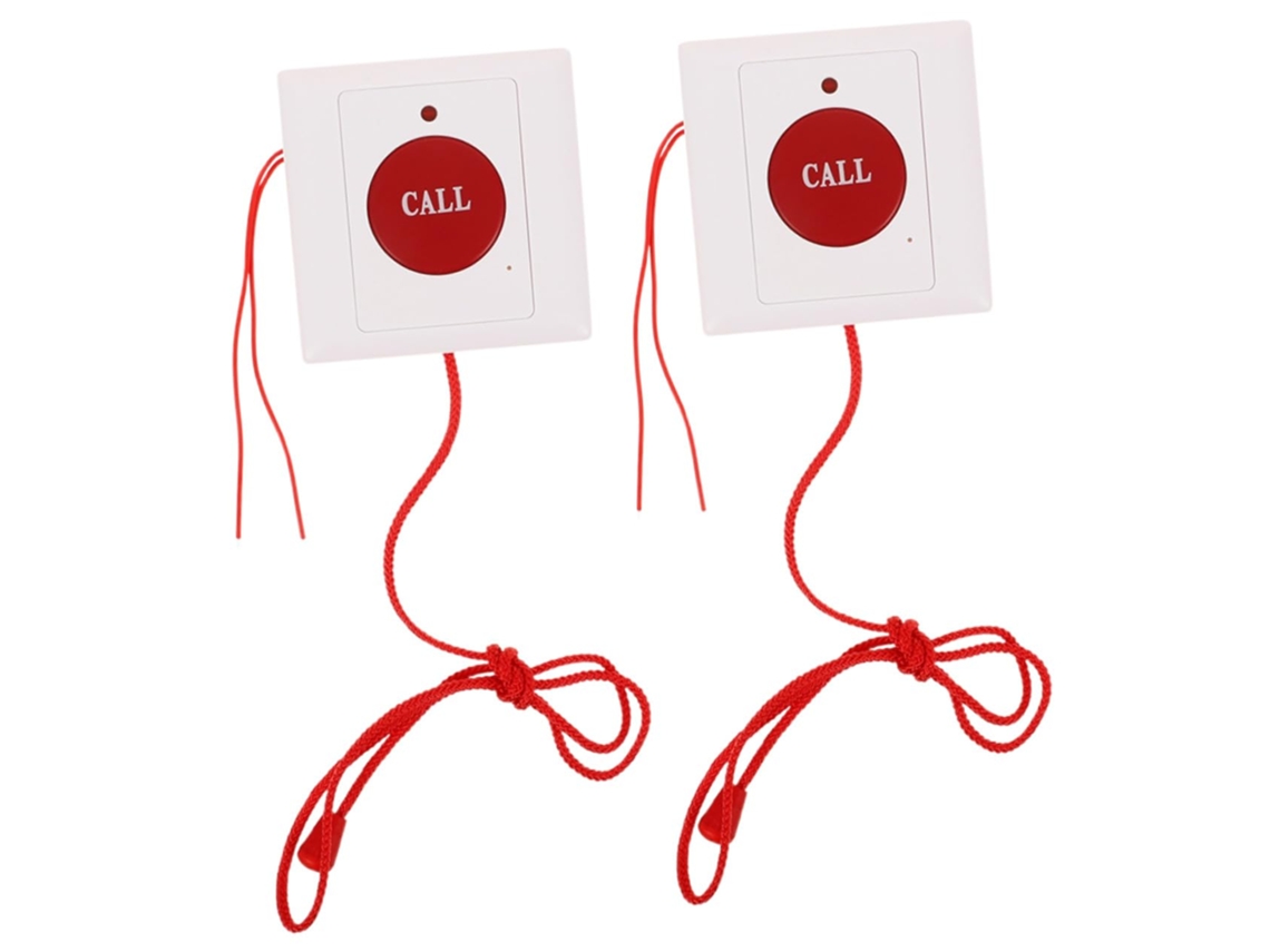 Botón de alerta de emergencia para personas mayores con cable, plástico blanco, 2 unidades, instalación incluida. SFUSHOS