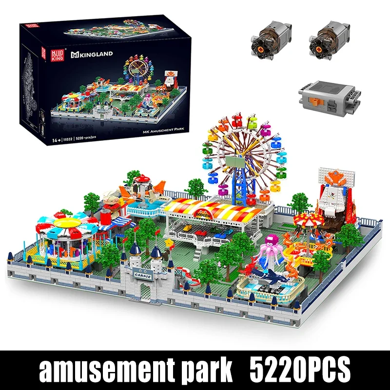 Brinquedos De Diversão Elétricos Mk Parque De Diversões Blocos De Montar Moc Montanha-russa