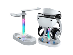 Base De Carga Vertical Para Ps Vr2 Con Iluminación Rgb, Soporte Para Auriculares Y Controles Táctiles.