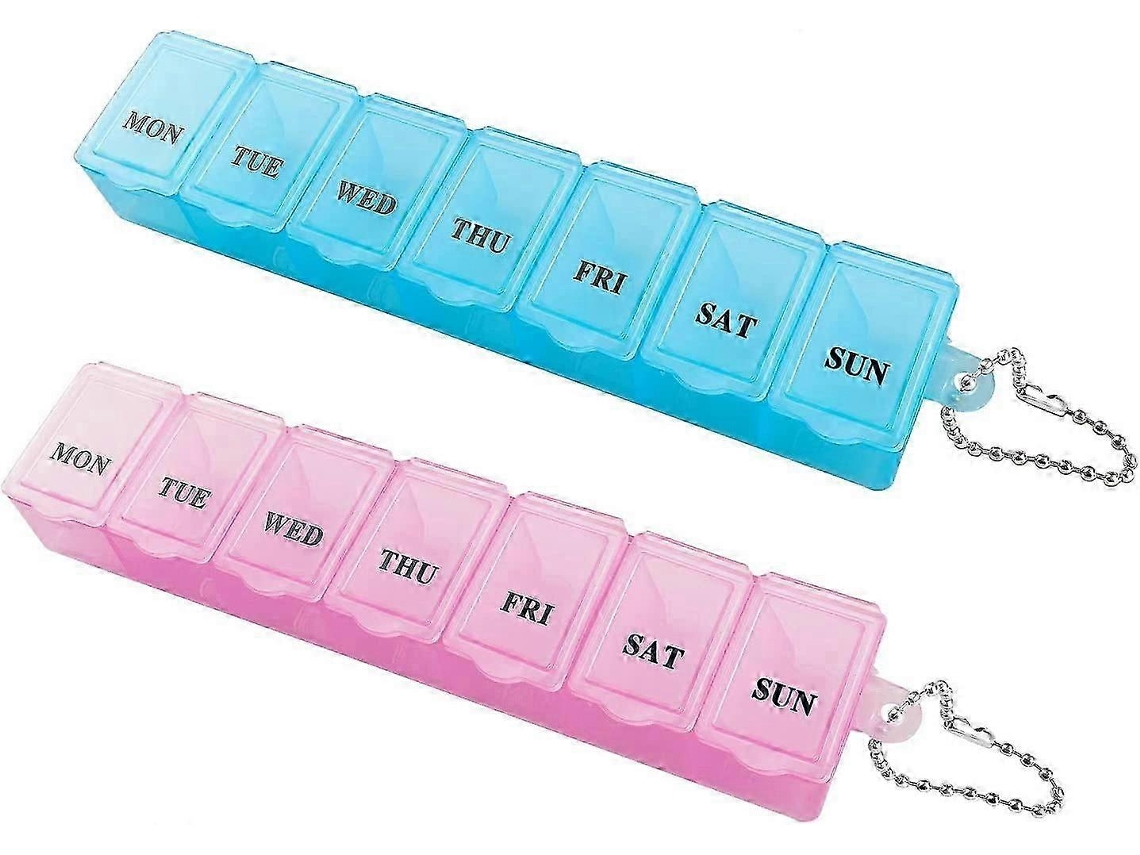 Juego de 2 cajas organizadoras de medicamentos, pastillero portátil Almi, ideal para viajes y regalos. Hengjian