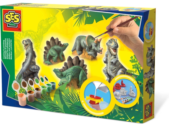 Juguete SES CREATIVE Moldea y Pinta Dinosaurios