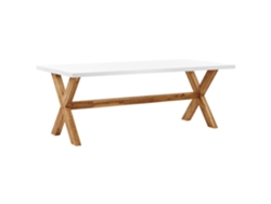 Mesa de jardín BELIANI Olbia de Cemento reforzado con fibra Blanco 100x200x75