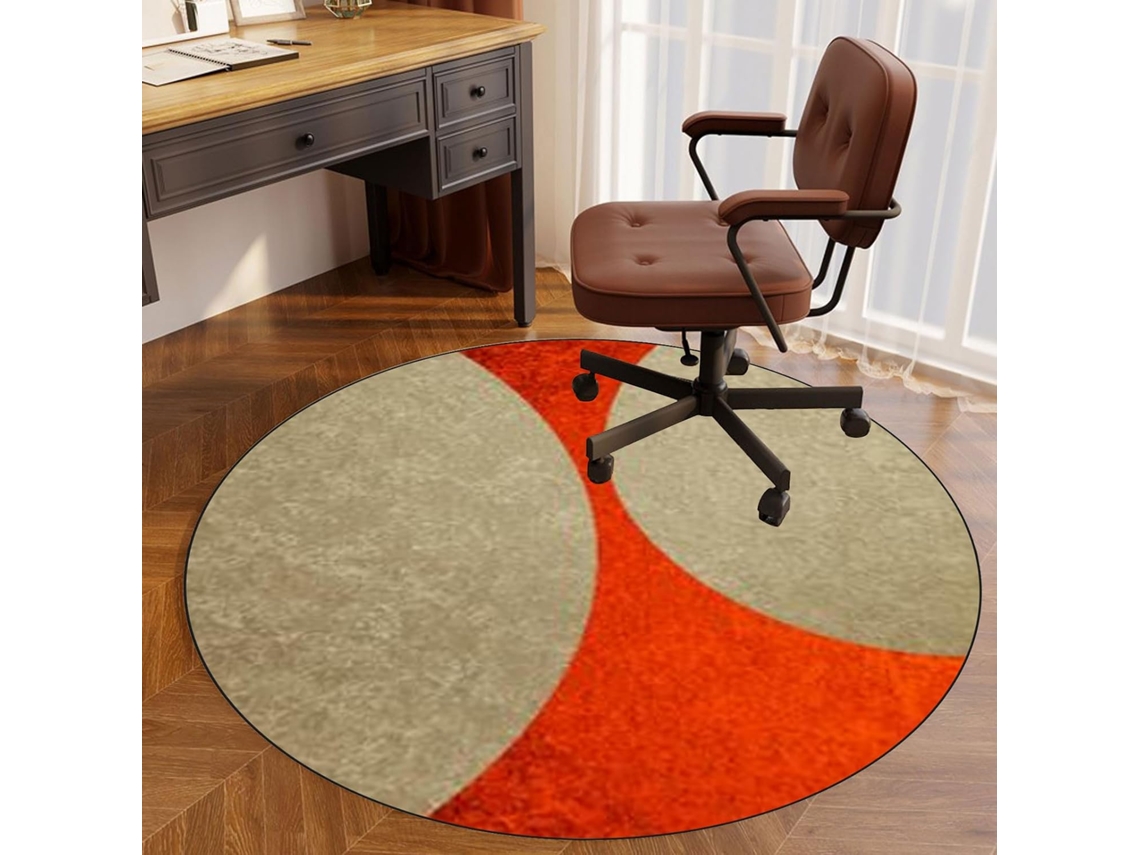Tapete Cadeira Gamer Durável Piso Madeira Parquet Redondo 100 Cm, Cadeiras