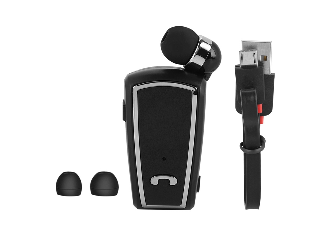 Fineblue F-v3 Auricular Estéreo Retráctil Bluetooth V5.1 Auricular Inalámbrico Deportivo Negro