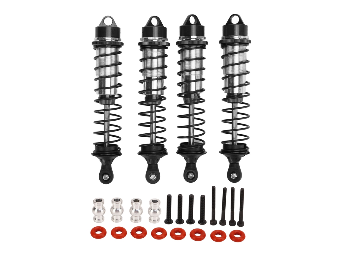 4pcs Amortiguadores Delanteros Y Traseros De Rc Damper De Repuesto Para Traxxas Maxx 2.0 Coche Rc 1/10 Negro