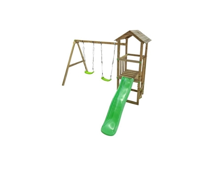 Parque Infantil Masgames Carlit M Techo de Madera Con Columpio Doble MASGAMES OUTDOOR GAMES