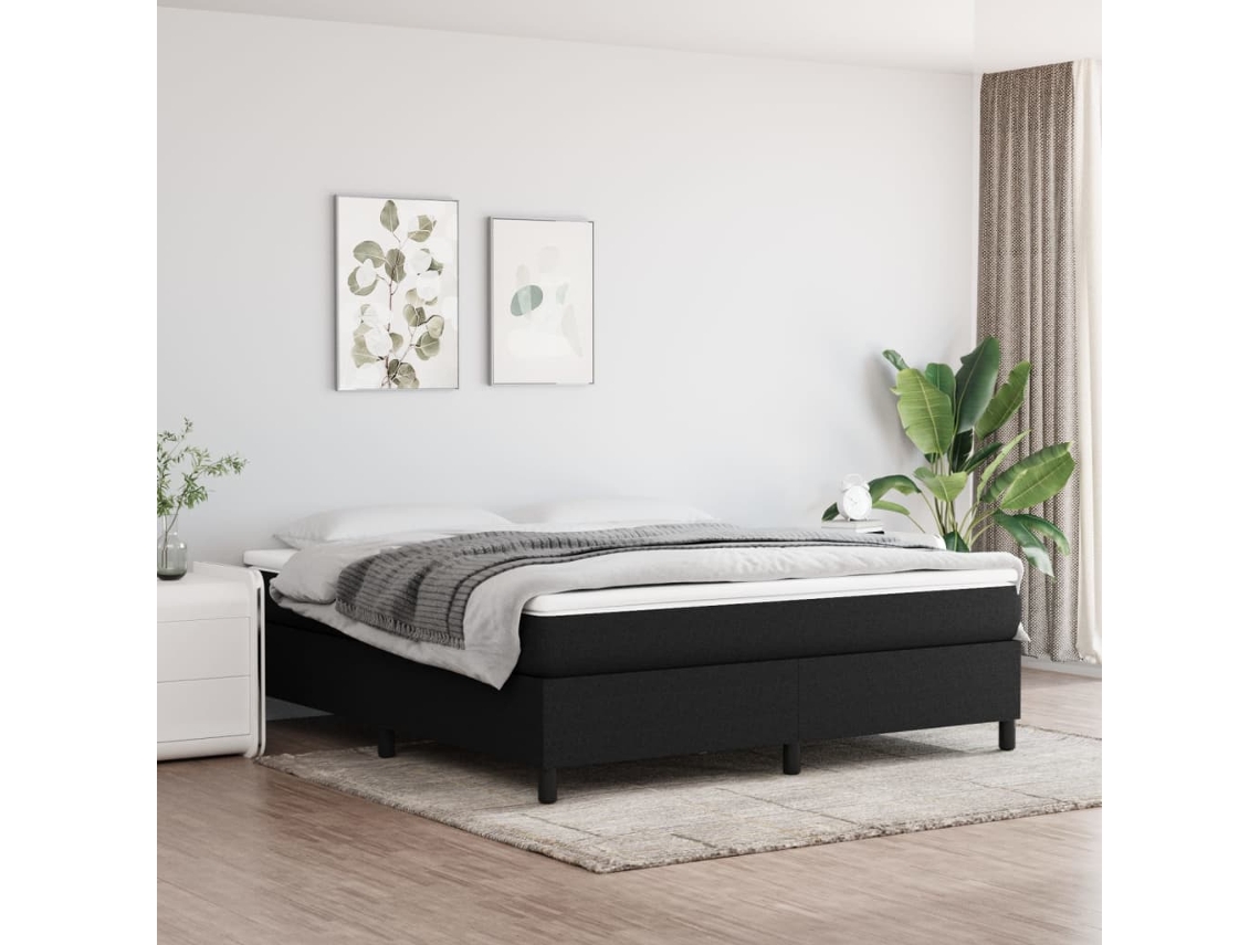Cama Sin Colchón Tela Negro 180x200 Cm