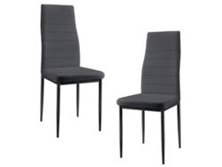 Conjunto 2 Cadeiras de Refeição [EN.CASA]  (Cinzento - PP - 96cm x 43cm x 52cm)