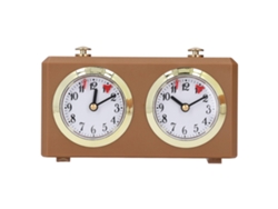Reloj de ajedrez mecánico digital retro profesional, portátil, sin pilas, color tostado.