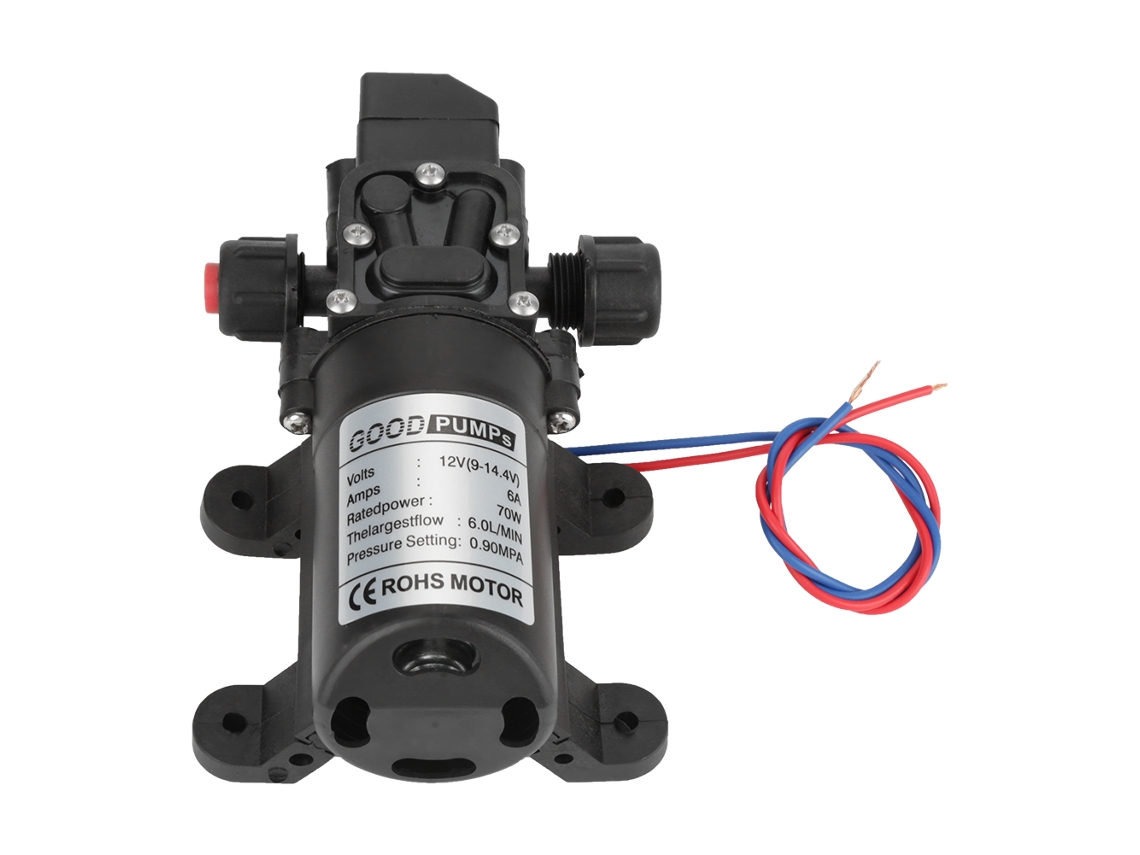 Bomba De Agua De Diafragma Autoaspirante Dc 12v, 70w, 0.9mpa, 6l/min, Alta Presión.