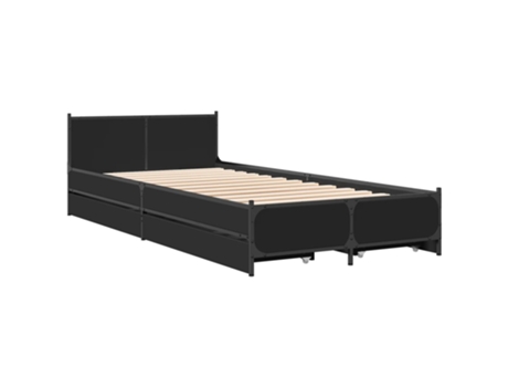 Cama con Cajones VIDAXL Madera Negro (90x200cm)