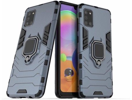 Carcasa + Protector Samsung Galaxy A31 HFS-HOUSE Kickstand Gris
