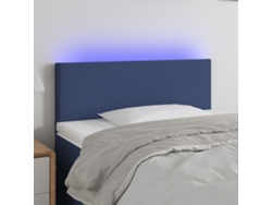 Cabecero Con Led De Tela Azul 100x5x78/88 Cm
