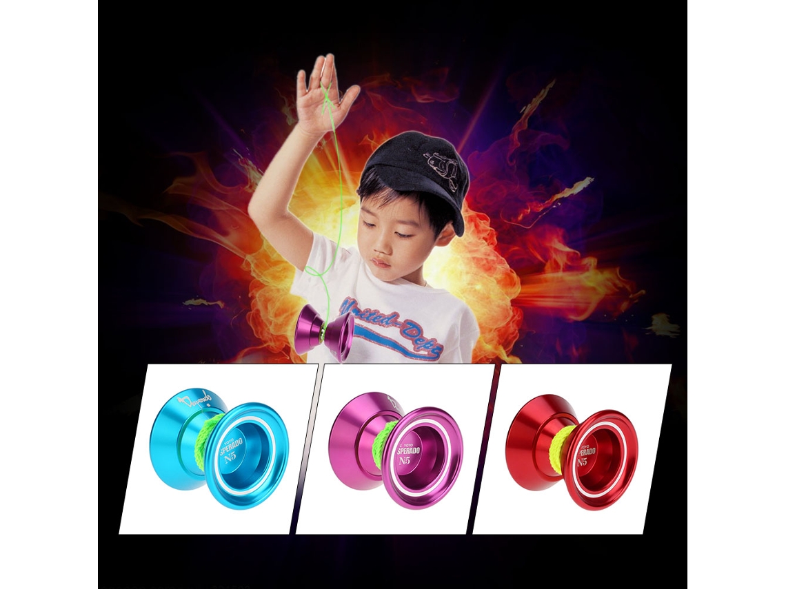 Yoyo Mágico Profesional N5 Desperado De Aluminio Con Rodamiento, 8 Bolas, Kk Para Niños, Morado