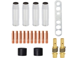 Accesorios De Soldadura Mig Mag Para Ak-15/mb-15: Boquillas, Portaboquillas, Aisladores Y Herramienta (19 Piezas)