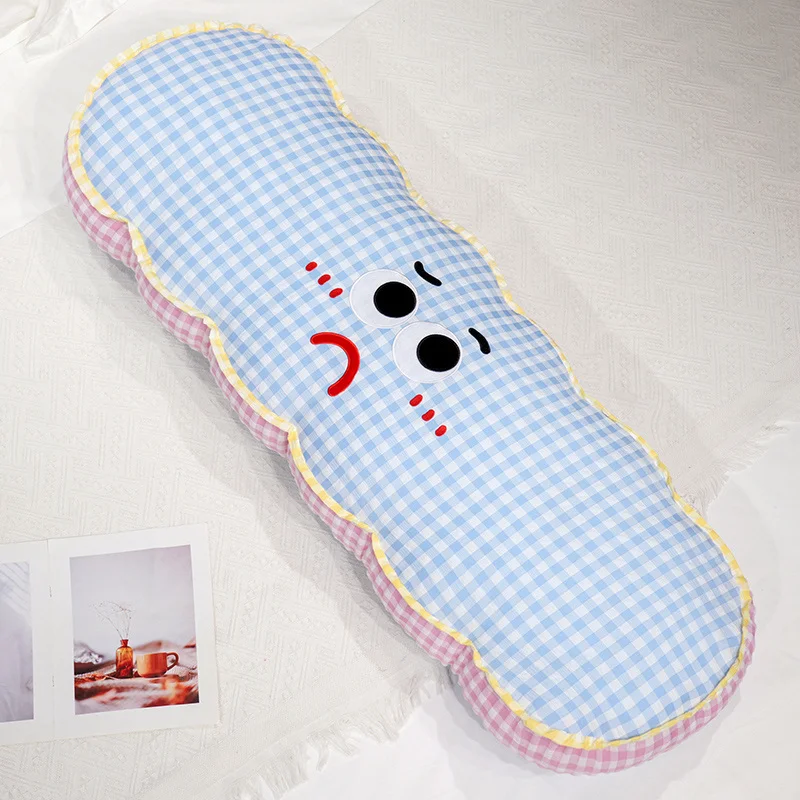 (azul 120cm) Almohada/cojín Largo Para Adulto Con Rayas Onduladas