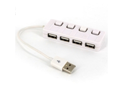 Estación de fondeo YIZHOOD 4 en 1 Usb Hub Led Indicador Interruptor Divisor Unidad flash blanco