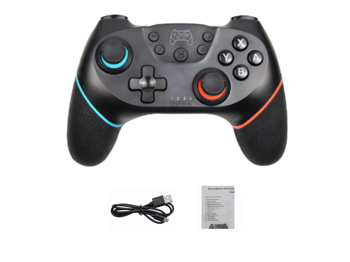 Mando Inalámbrico De 6 Ejes Para Juegos, Ergonómico, Sensible, Recargable Por Bluetooth, Para Switch Pro Y Pc, Azul/rojo.