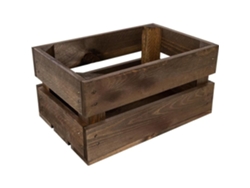 CREATIVE DECO Caja de madera de wengué Caja de almacenamiento de madera de 30 x 20 x 15 cm Caja de madera vintage