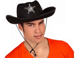 Sombrero DISFRAZZES Sheriff Con Estrella Negro (Talla: Talla Universal)