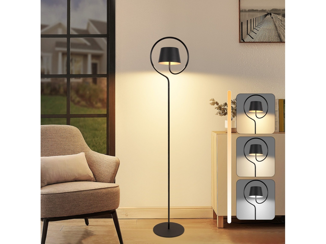 Lámpara de pie LED para salón, regulable táctilmente, inalámbrica, solar, para exteriores, 120 cm ZMH