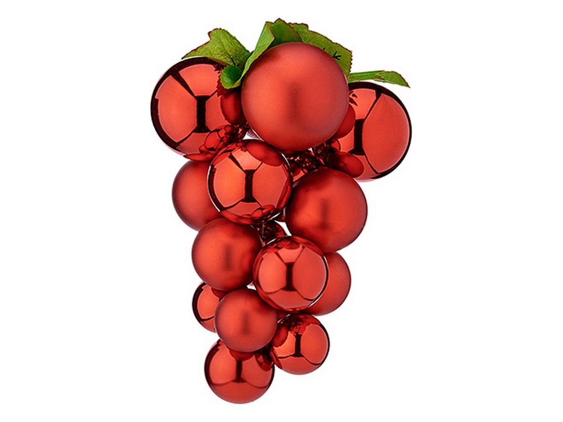 Pequeñas Bolas de Navidad Uvas de Plástico Rojo