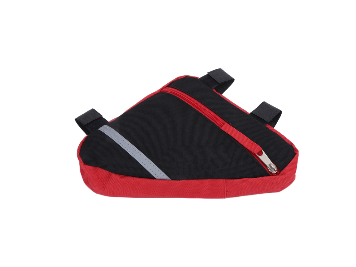 Bolsa Triangular Resistente Para Bicicleta De Nailon Con Almacenamiento Multifuncional, Accesorio Para Ciclismo Y Actividades Al Aire Libre, Color Rojo.