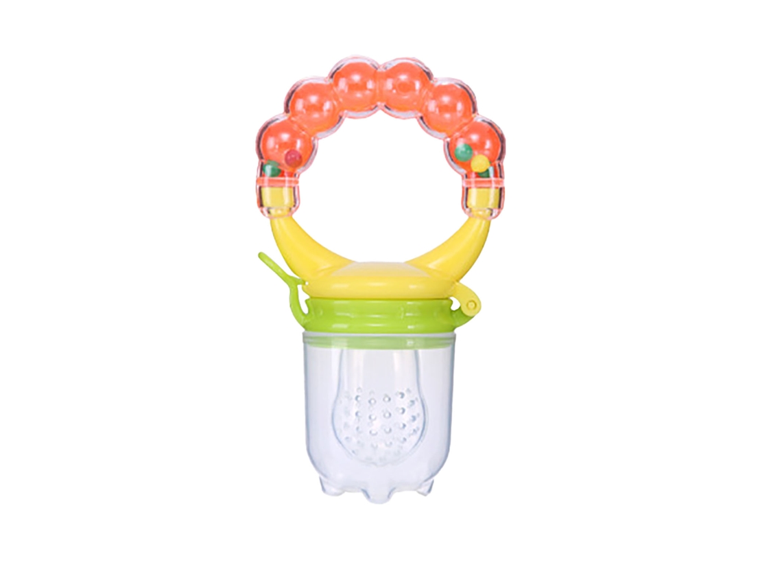 Biberón De Silicona Con Forma De Fruta, Con Campana Y Texturas, Apto Para Alimentos, Color Naranja.