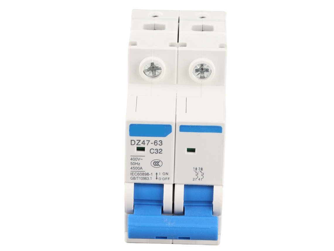 Disyuntor Miniatura Dz47-63 2p 32a 220/380v Con Protección Contra Sobrecarga/cortocircuito