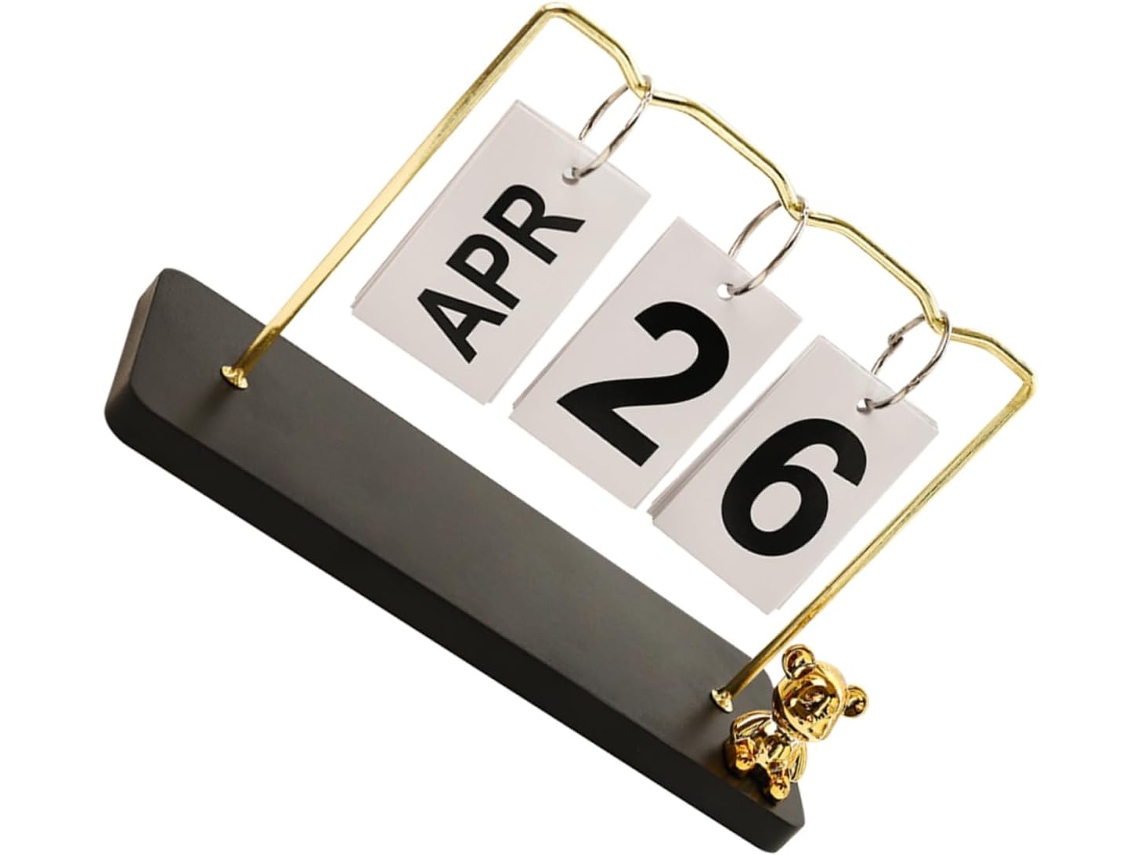 Calendario De Escritorio Móvil De Madera, Planificador Reutilizable, Visualización De Semana Y Fecha