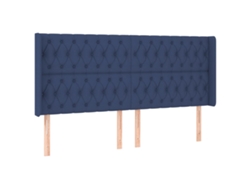 Maison Exclusive - Cabecero Con Orejas De Tela Azul 203x16x118/128 Cm