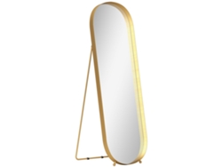 Espejo de cuerpo entero de 160x50 cm con marco de metal dorado.