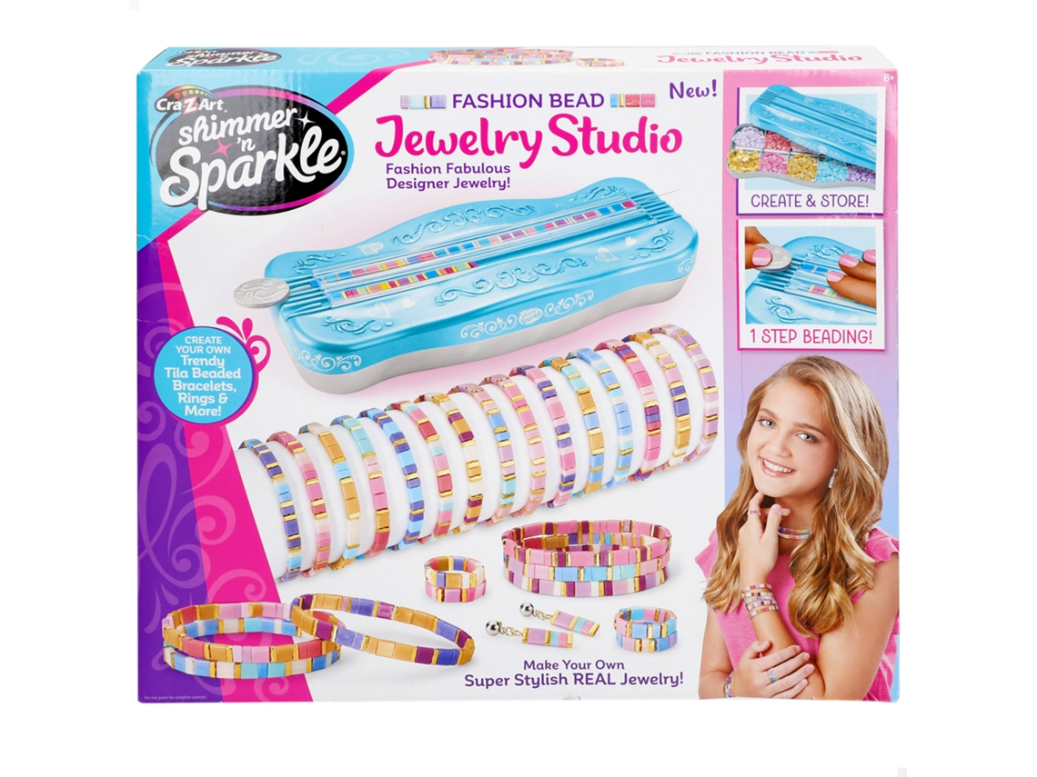 SHIMMER 'N SPARKLE Kit pulseras, pendientes y anillos de cuentas Tila