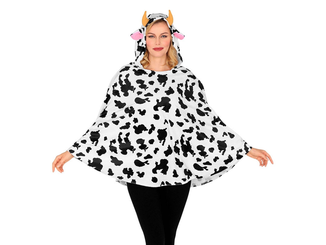 Disfraz Unisex WIDMANN poncho con capucha vaca (Tam.: Adulto universal)
