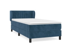 Maison Exclusive - Cama Box Spring Con Colchón Terciopelo Azul Oscuro 80x200 Cm