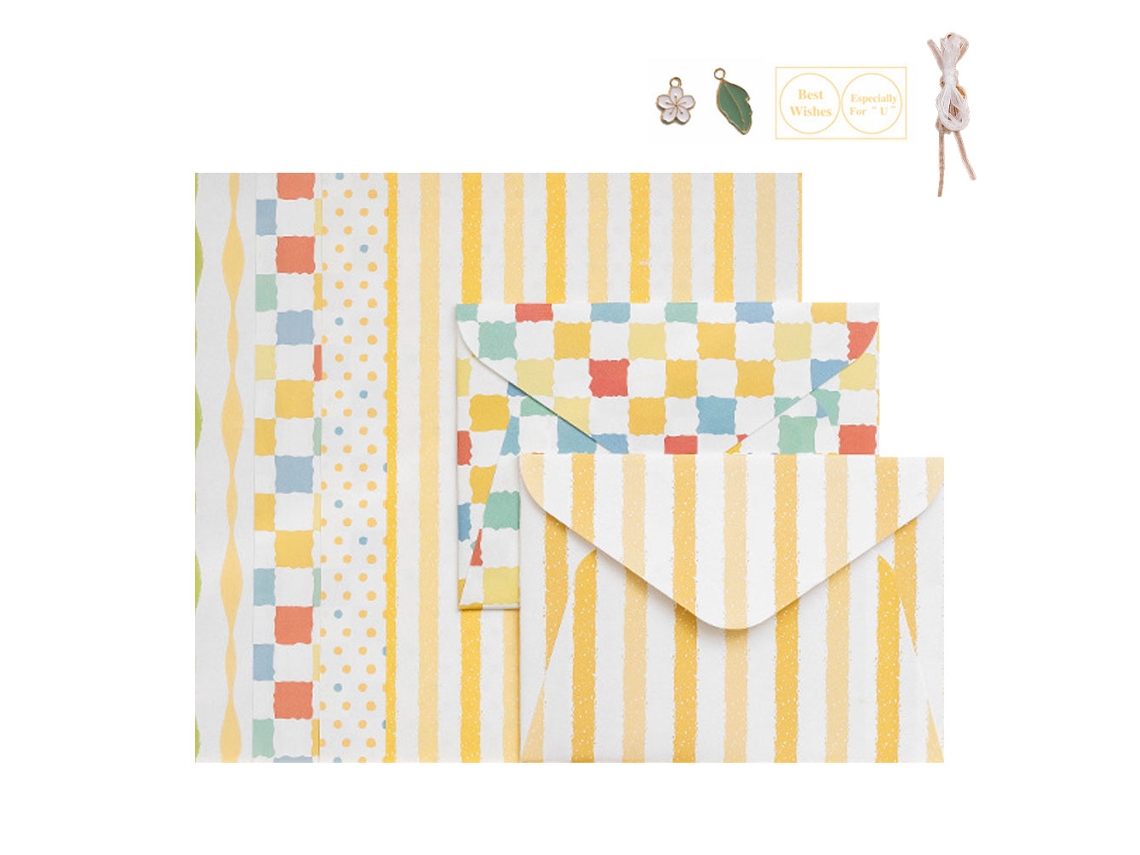 Juego de papel de carta y sobres: papel de 25 cm x 17,6 cm, sobre de 18 cm x 13 cm JEIIBRZUI