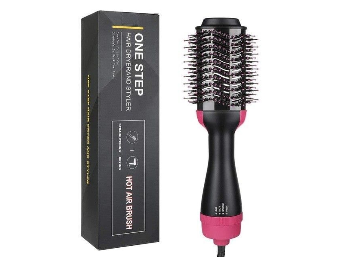 Secador de pelo eléctrico giratorio multifuncional, cepillo de aire caliente, soplador profesional, plancha plana P US | rosa -LR935 SIN MARCA