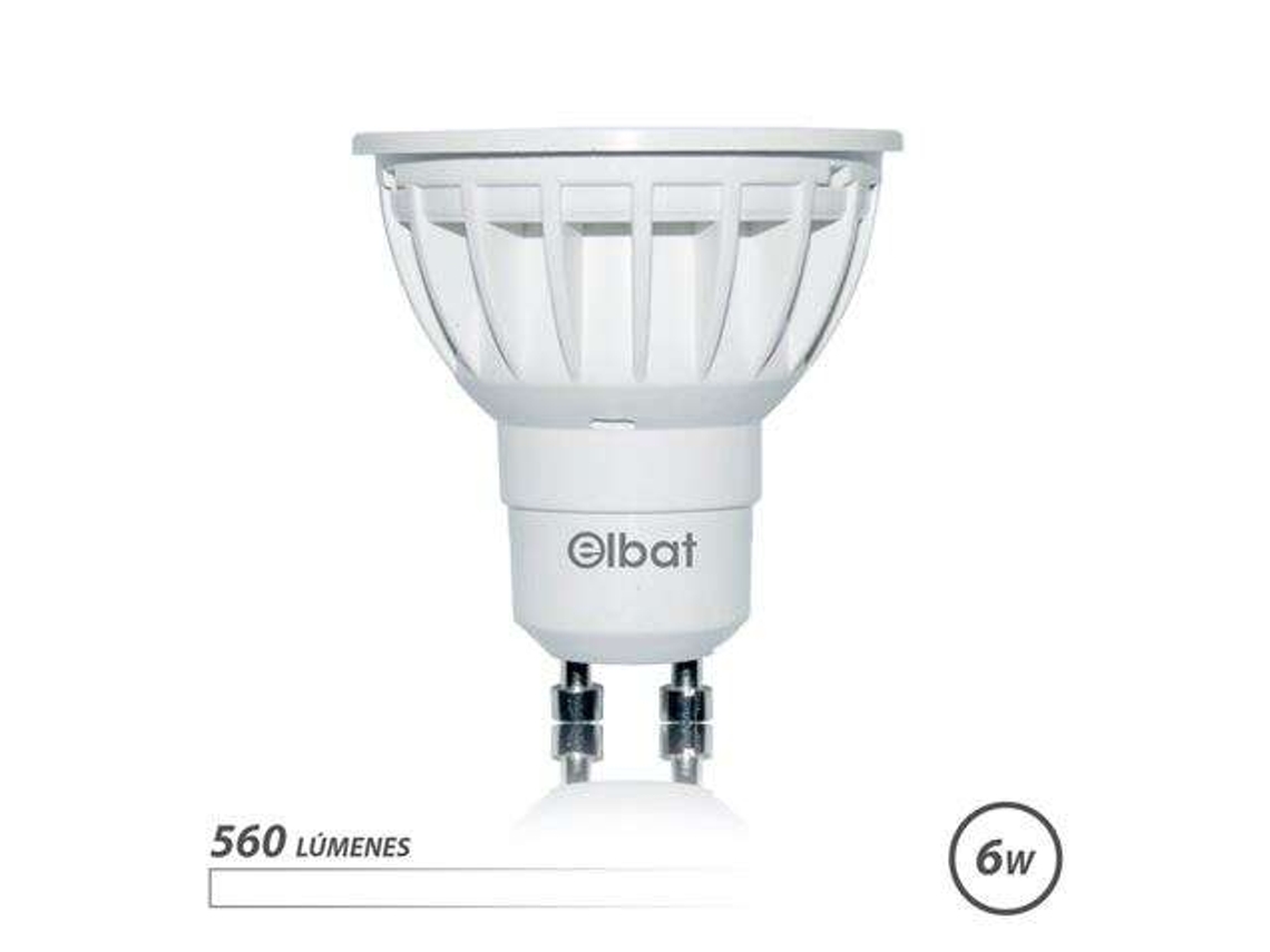 Bombilla LED Elbat Gu10 6w 560lm Luz blanca Ahorro de energía Larga duración Fácil instalación Color blanco